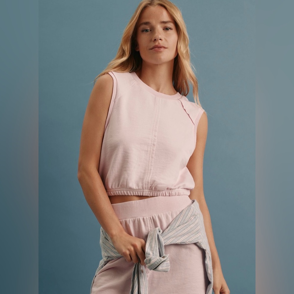 DAILY PRACTICE Pink Cropped Sleeveless Tank Top